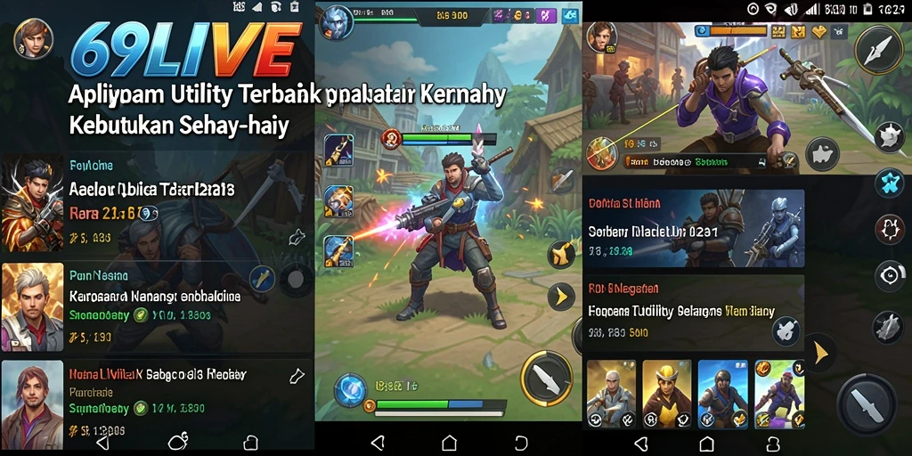 Tampilan antarmuka pengguna aplikasi 69LIVE yang intuitif.