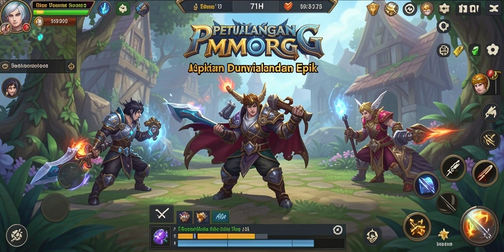 Tampilan screenshot 71H menampilkan aksi pertarungan seru dalam dunia MMORPG.