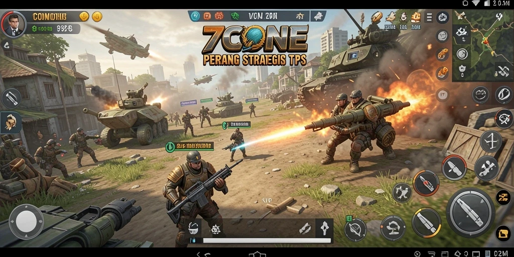 Tangkapan layar 7CONE menampilkan pertempuran mendebarkan di arena TPS.