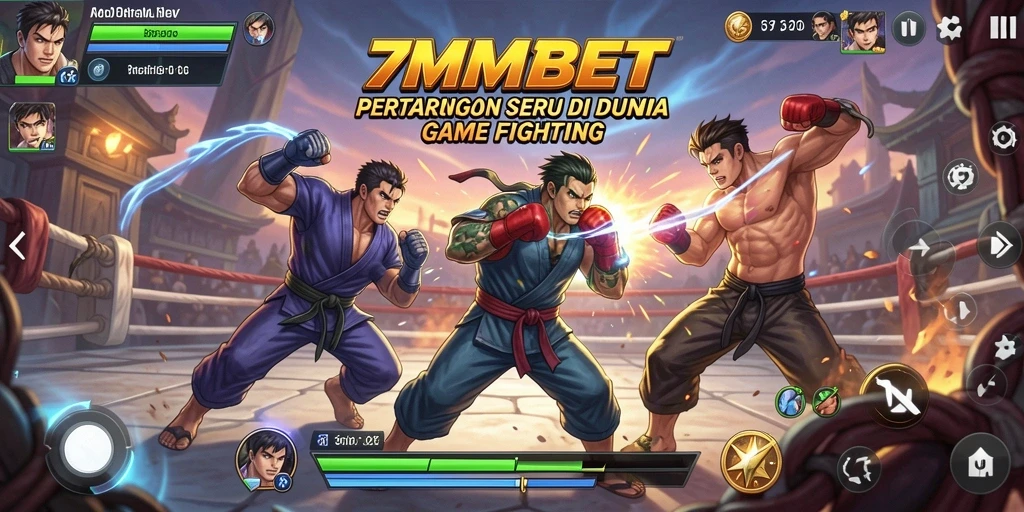 Tampilan gameplay pertarungan seru di 7MMBET.