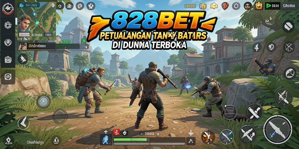 Tampilan gameplay 828BET menunjukkan eksplorasi dunia Open World yang menantang dan menarik.