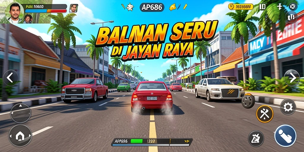 Tampilan mendebarkan dari balapan cepat di jalan raya.