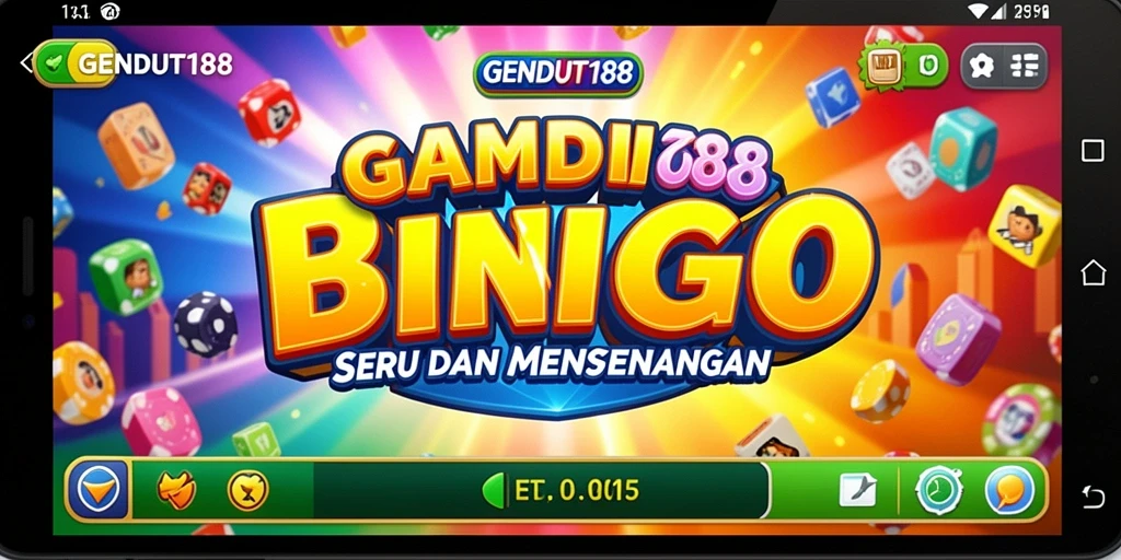 Tampilan gameplay seru GENDUT188 dengan kartu Bingo yang berwarna-warni.
