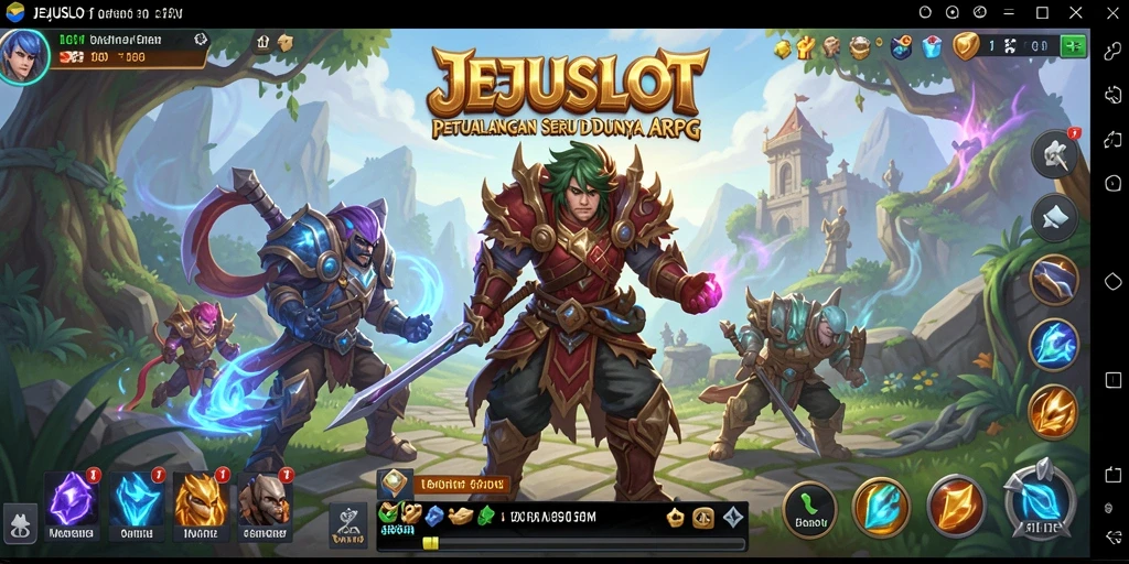 Tampilan aksi seru dalam gameplay ARPG JEJUSLOT.