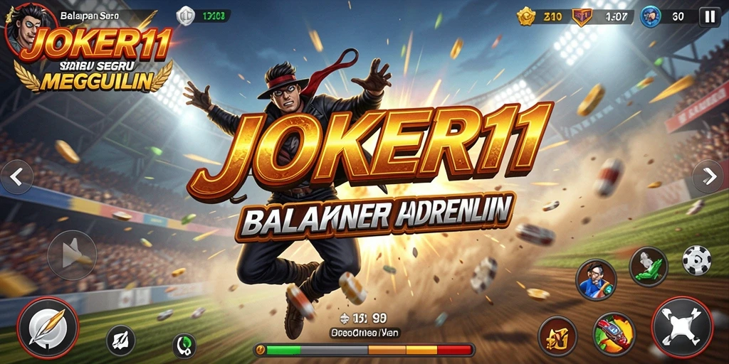 Gameplay intens dari JOKER11 menampilkan aksi balapan yang mendebarkan.