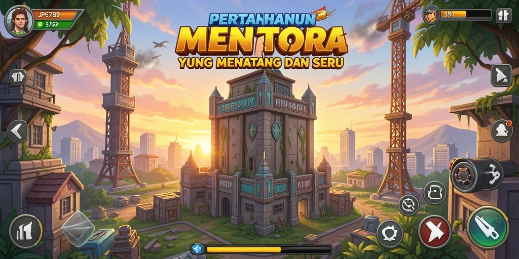 Tampilan gameplay menara pertahanan yang menegangkan di JP6789.