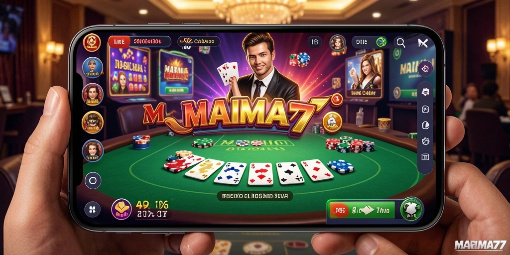 Tampilan gameplay Live Casino yang mendebarkan di MARIMA77.