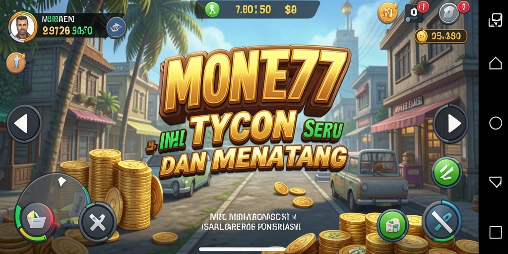 Tangkapan layar utama MONTE77 menampilkan gameplay Tycoon yang menarik.
