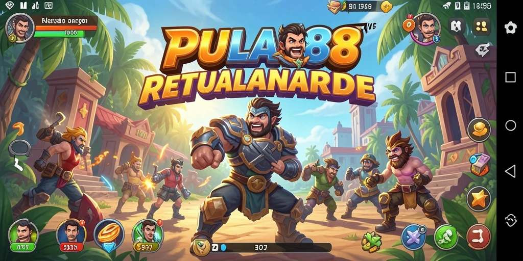 Tampilan gameplay seru di <strong>PULAU88</strong> yang penuh warna.
