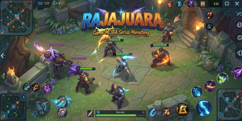 Tampilan gameplay seru di RAJAJUARA dengan pertarungan intens.