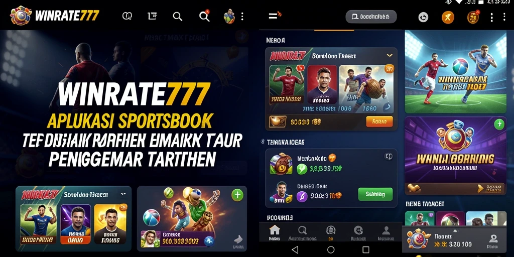 Screenshot gameplay dari aplikasi sportsbook WINRATE777 menunjukkan fitur live betting.