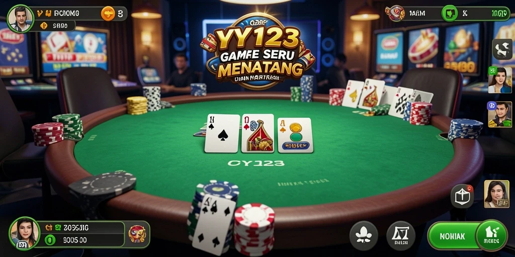 Tampilan permainan Poker yang mendebarkan di YY123.
